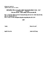 Đề và đáp án kiểm tra 15p học kì I Lịch sử lớp 8 lần 1 - Năm học 2016-2017 - Huỳnh Mỹ Chung